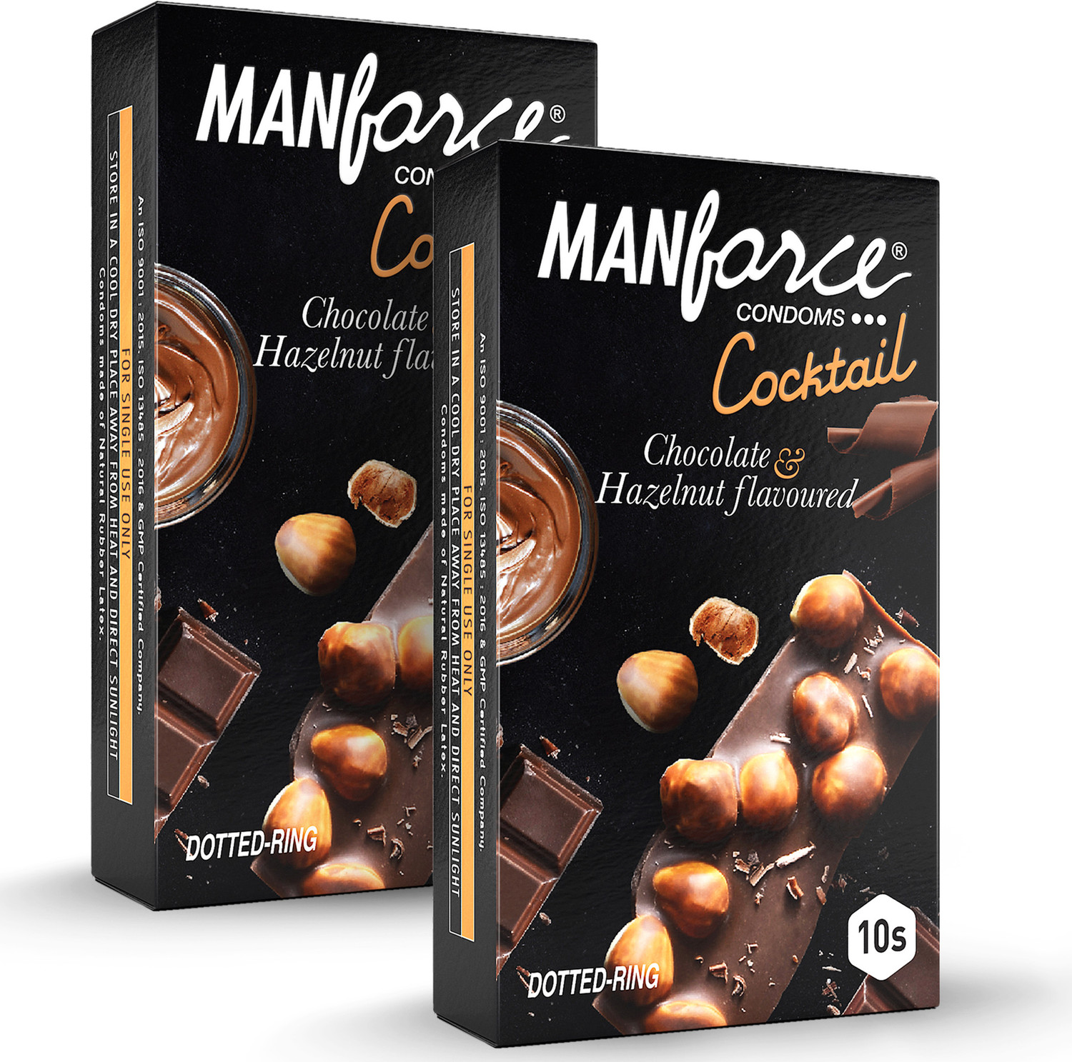 Image of MANFORCE Ignite Apple-peach Flavoured Extra Dotted Box Condoms - 10 Pieces & 3 in 1 (Ribbed, Contour, Dotted) Wild Black Grapes Flavoured Condoms- 10 Pieces Condom (Set of 2, 20 Sheets)