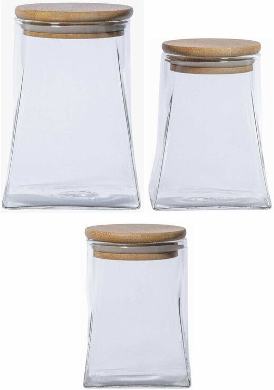 Image of Goodhomes Glass Cookie Jar - 1100 ml (Pack of 2, Clear)