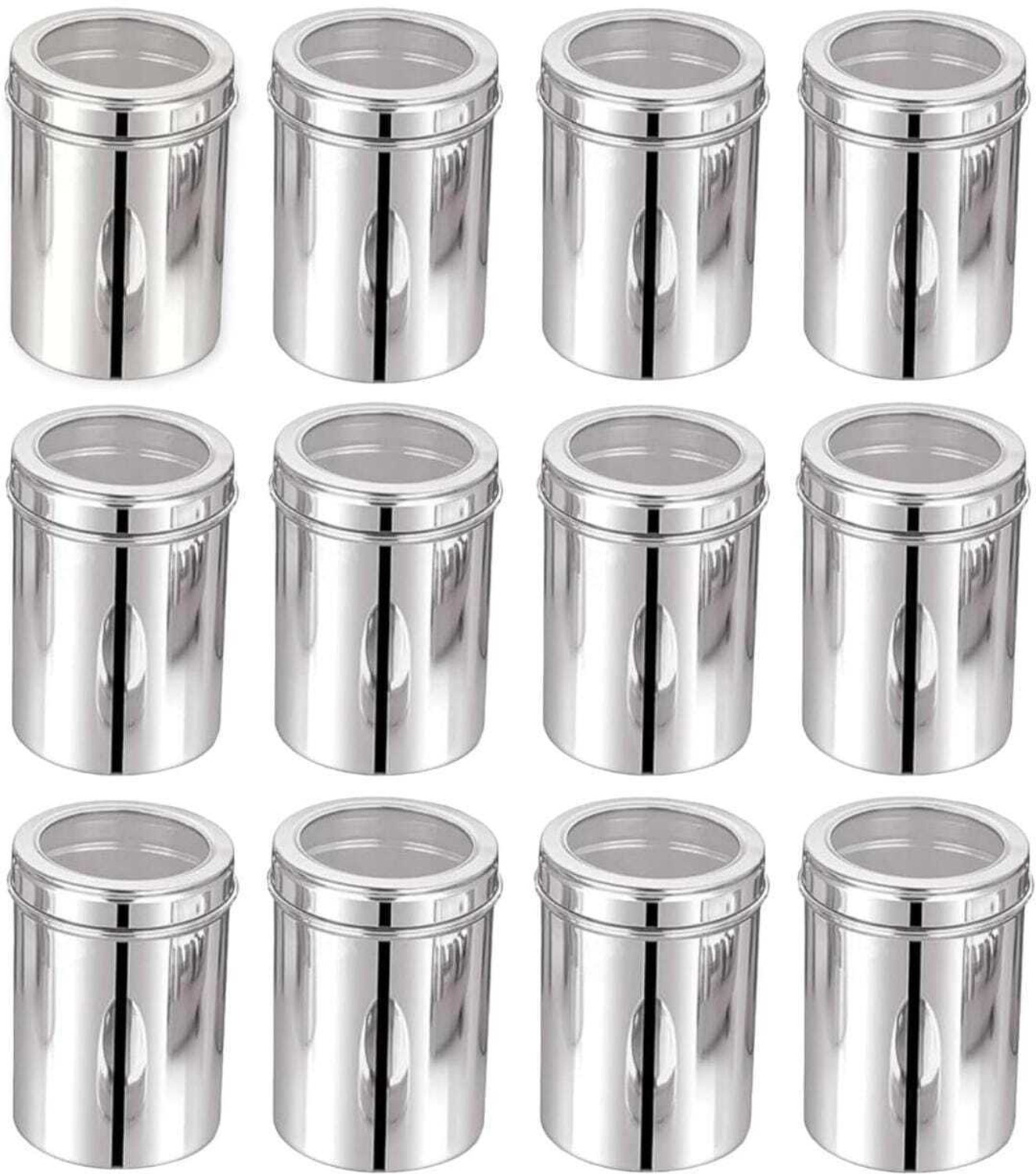 STEEPLE Steel Utility Container 1000 ml (Pack of 12, Silver) - Image 1
