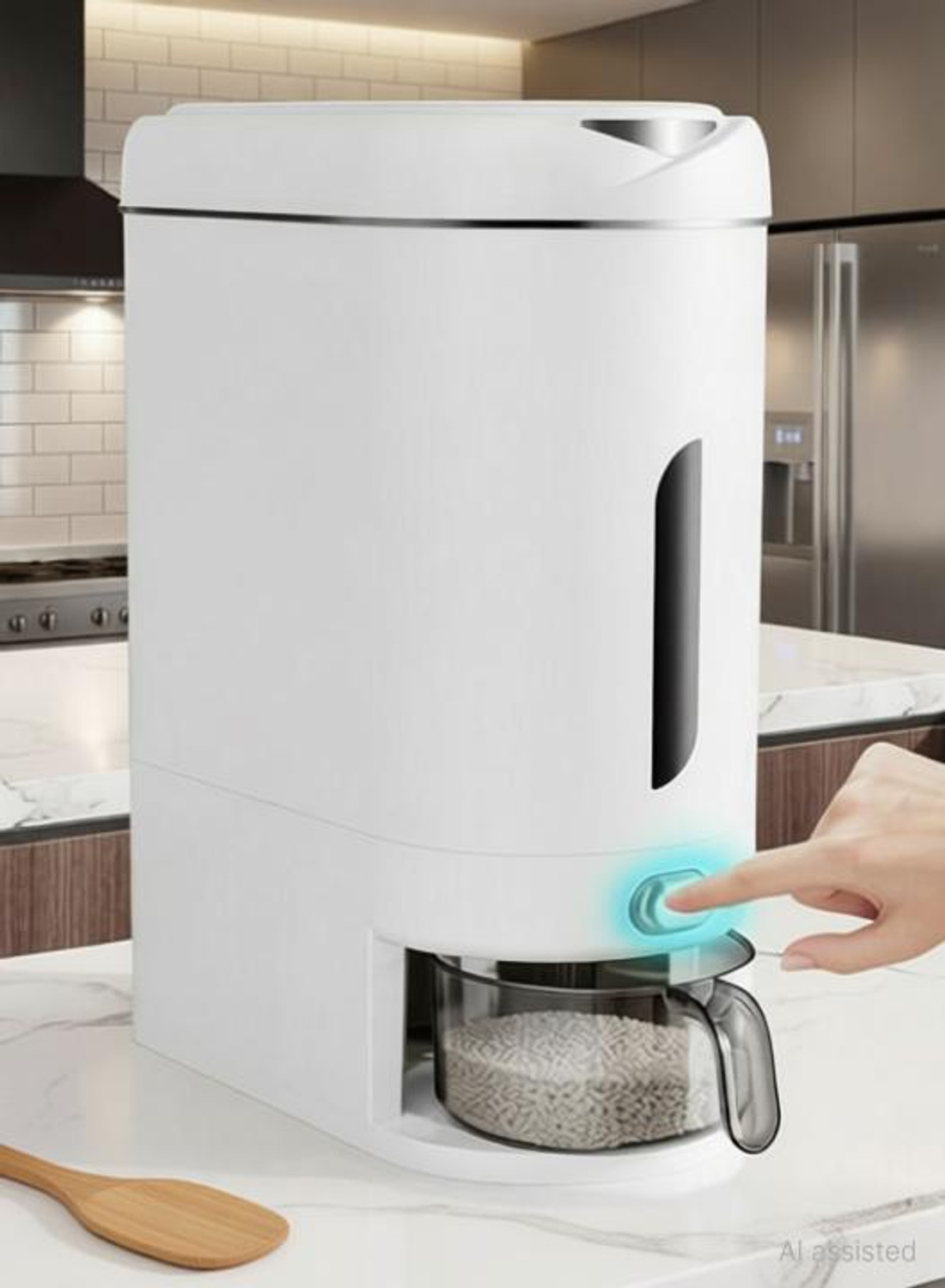 Image of zypher Steel Cereal Dispenser - 12 kg (White)