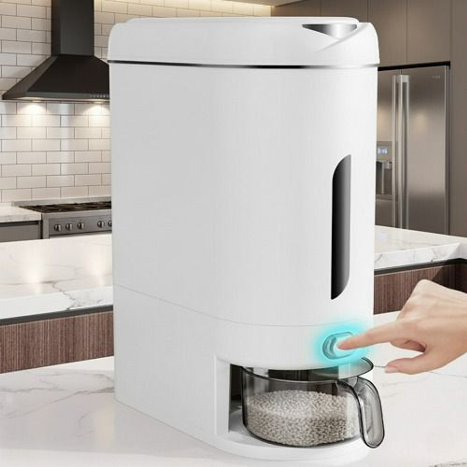 Image of zypher Steel Cereal Dispenser - 12 kg (White)