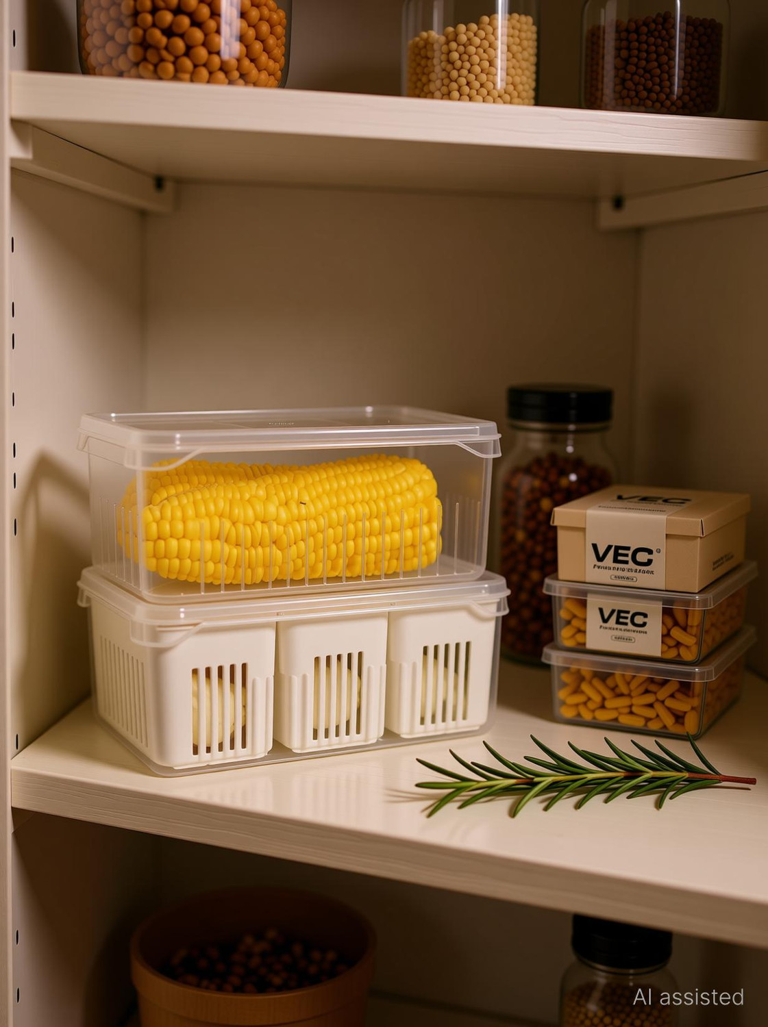 Image of meelana Plastic Fridge Container - 2550 ml (White)