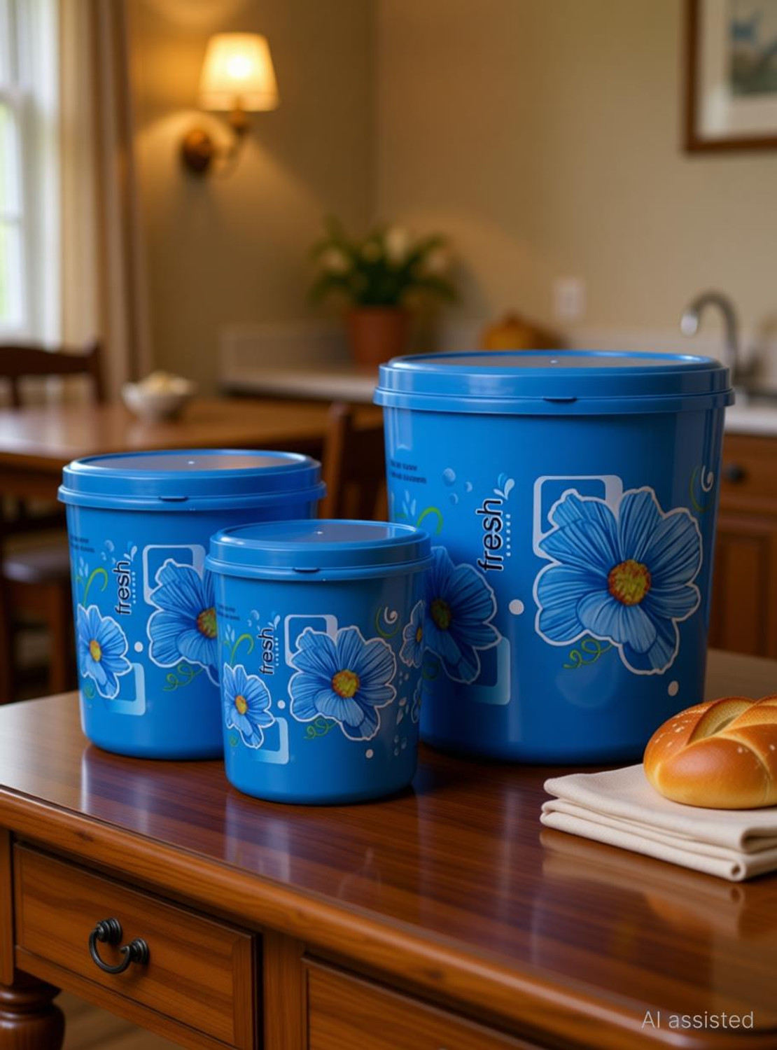 Image of DM PLUS Plastic Grocery Container - 5 kg, 7 kg, 10 kg (Blue)
