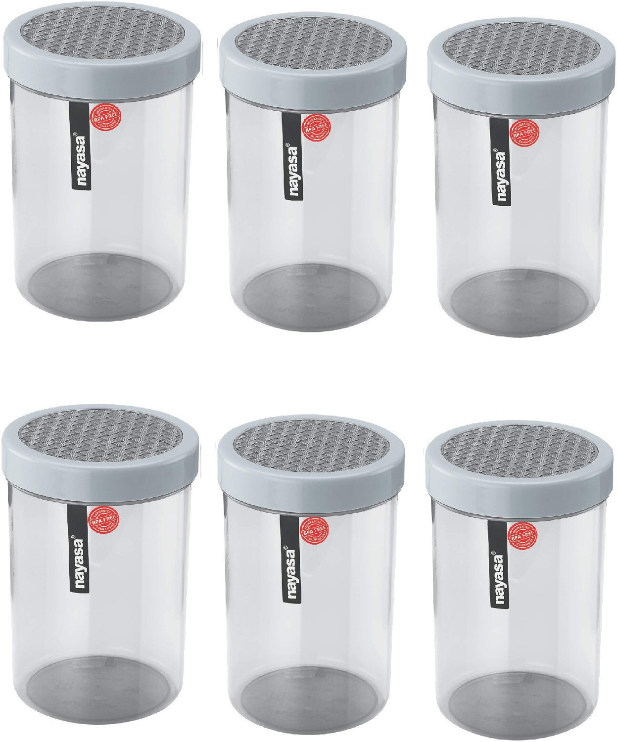 Image of NAYASA Plastic Bread Container - 550 ml (Pack of 4, Grey)