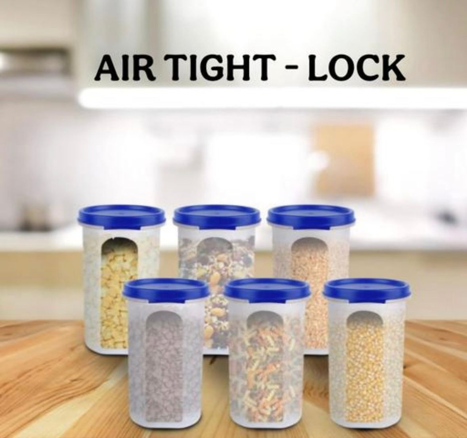 Image of KKO FASHION Glass Grocery Container - 3000 ml (Pack of 6, Transparent)