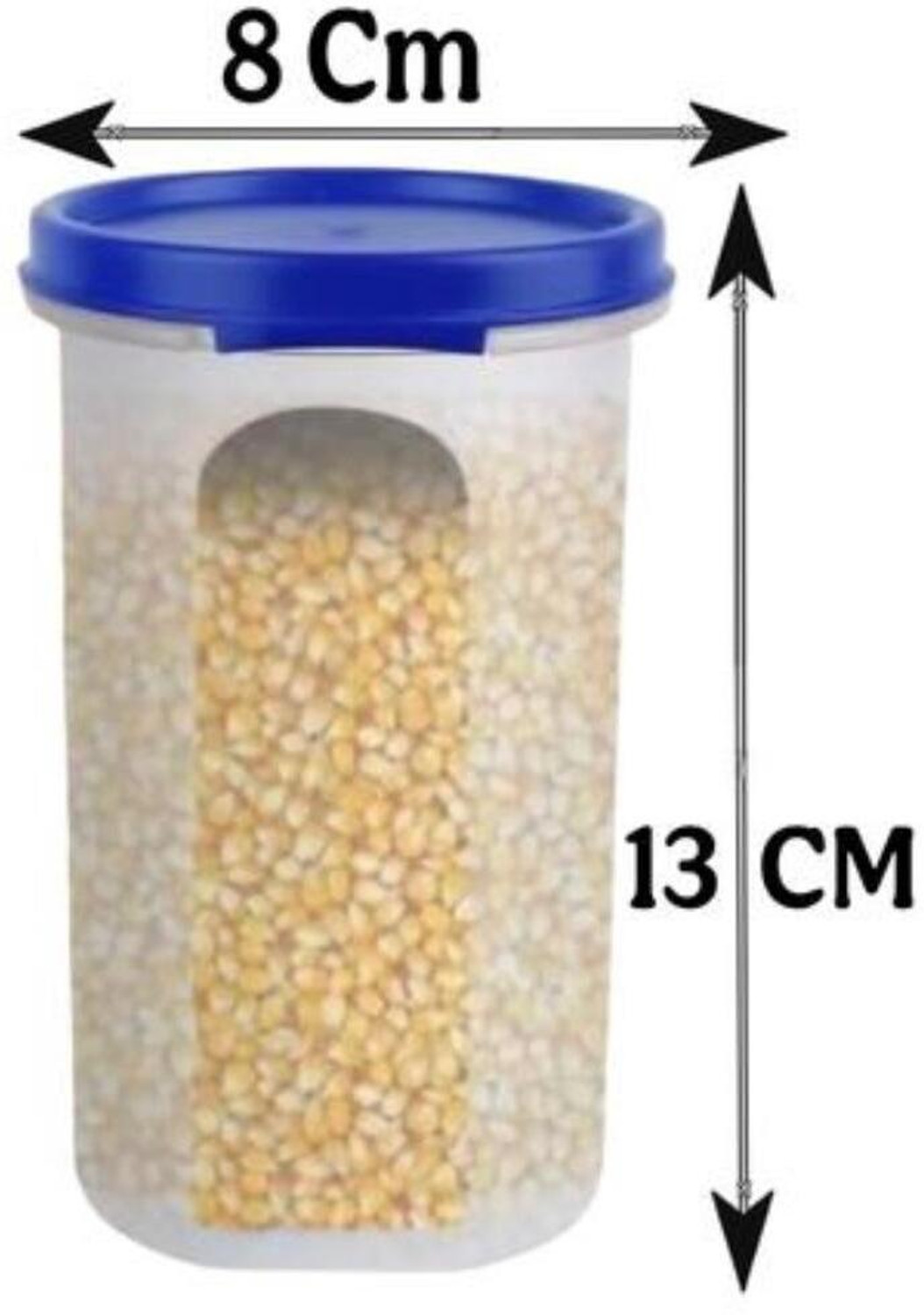 Image of KKO FASHION Glass Grocery Container - 3000 ml (Pack of 6, Transparent)