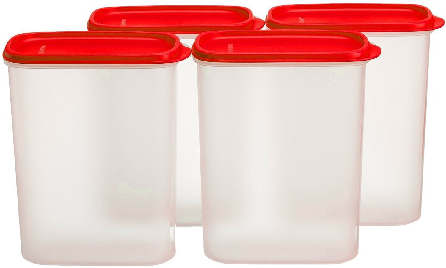Image of TUPPERWARE Steel Grocery Container - 2.3 L (Pack of 8, Red)