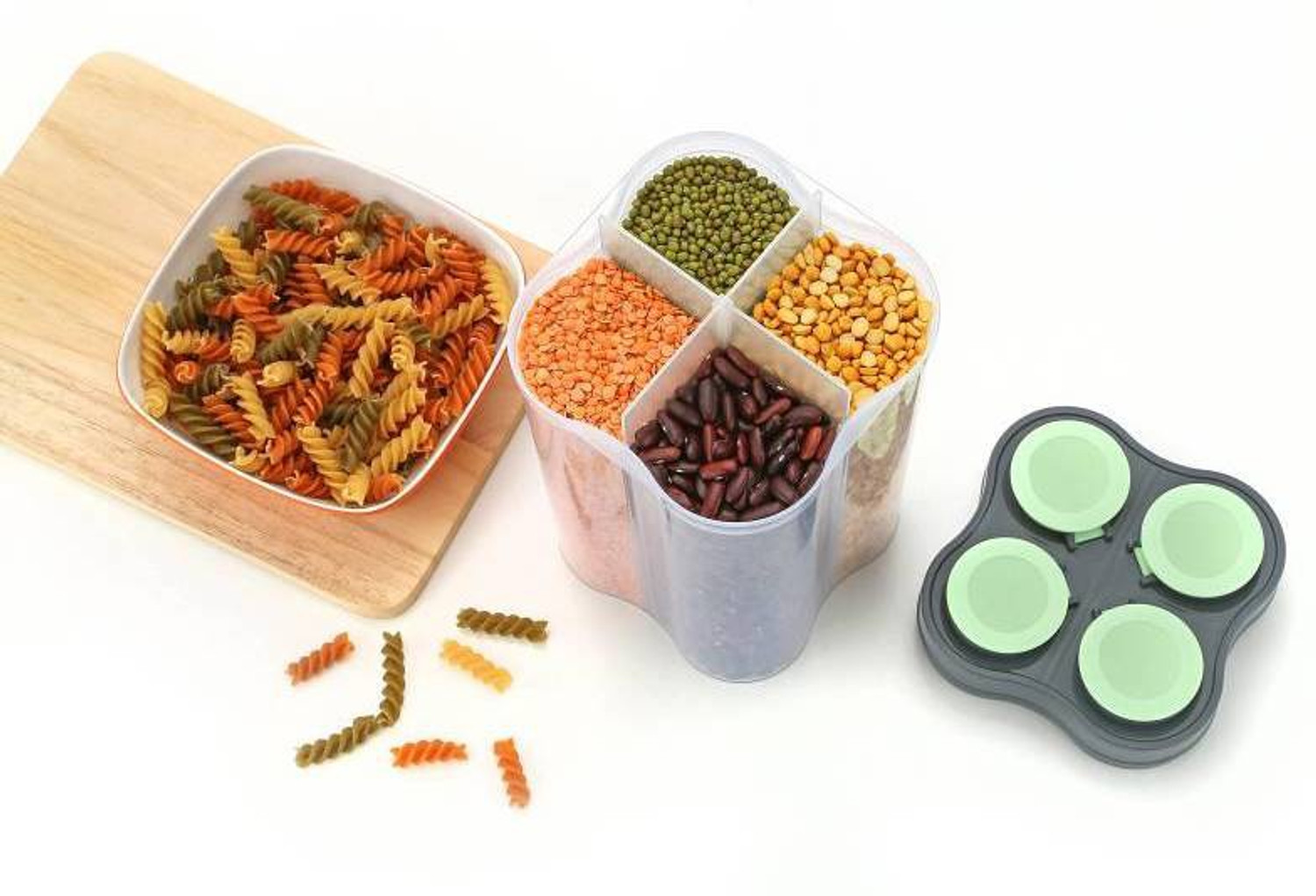 Image of SCIVER Plastic Grocery Container - 2400 ml (Pack of 3, Multicolor)