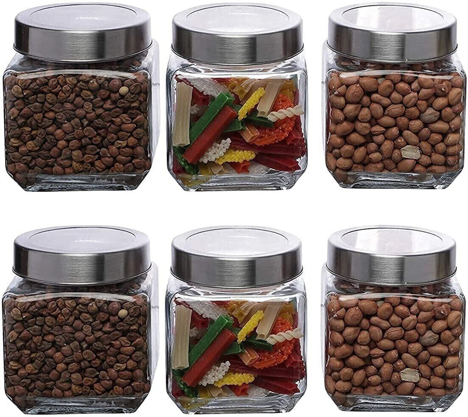 Image of PANEL'S Glass Tea Coffee & Sugar Container - 450 ml (Pack of 4, Clear)