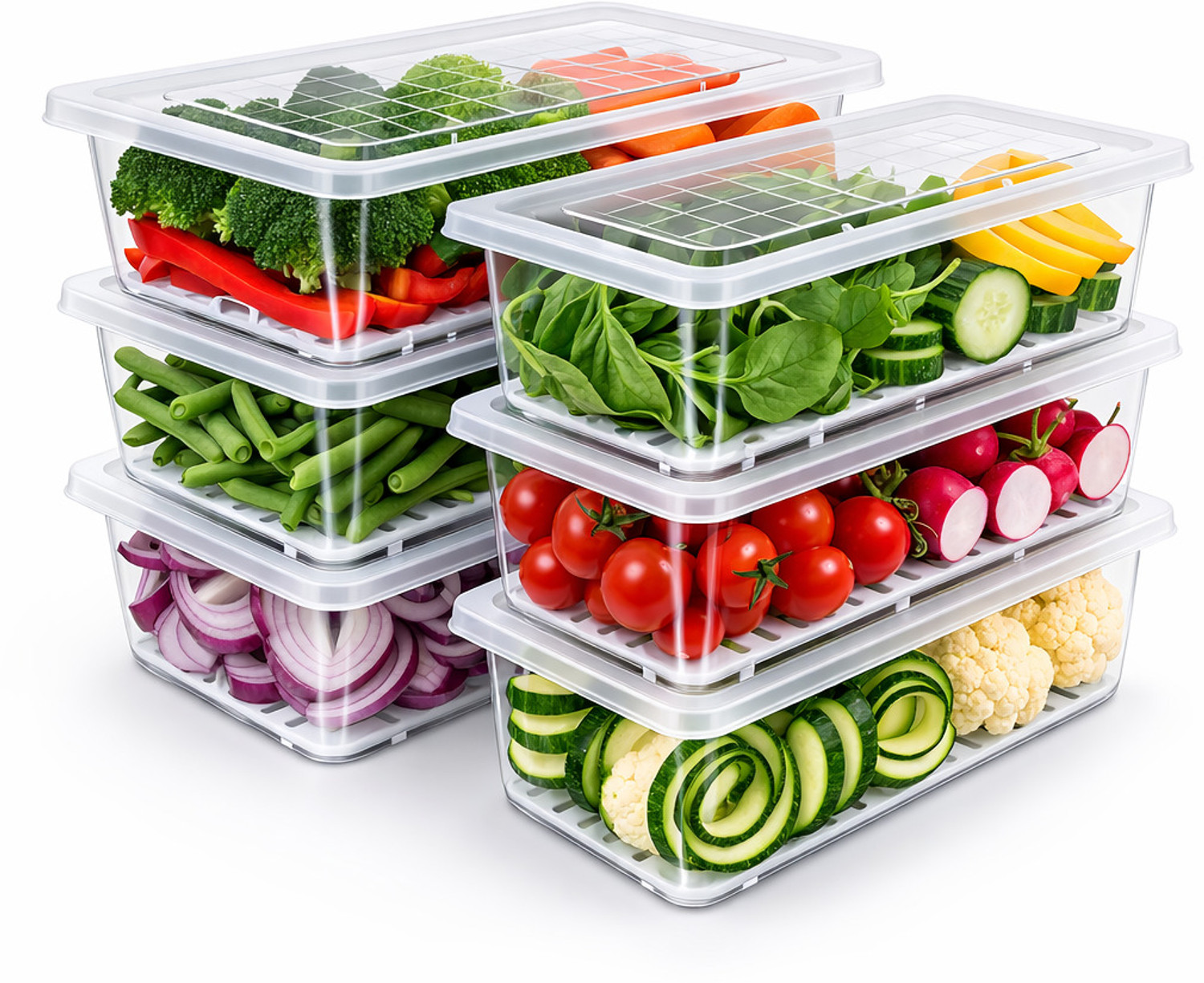 Image of Rosebee Plastic Fridge Container - 2400 ml (Pack of 4, Clear)