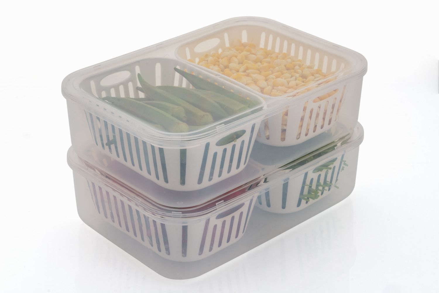 Image of meelana Plastic Fridge Container - 2550 ml (White)