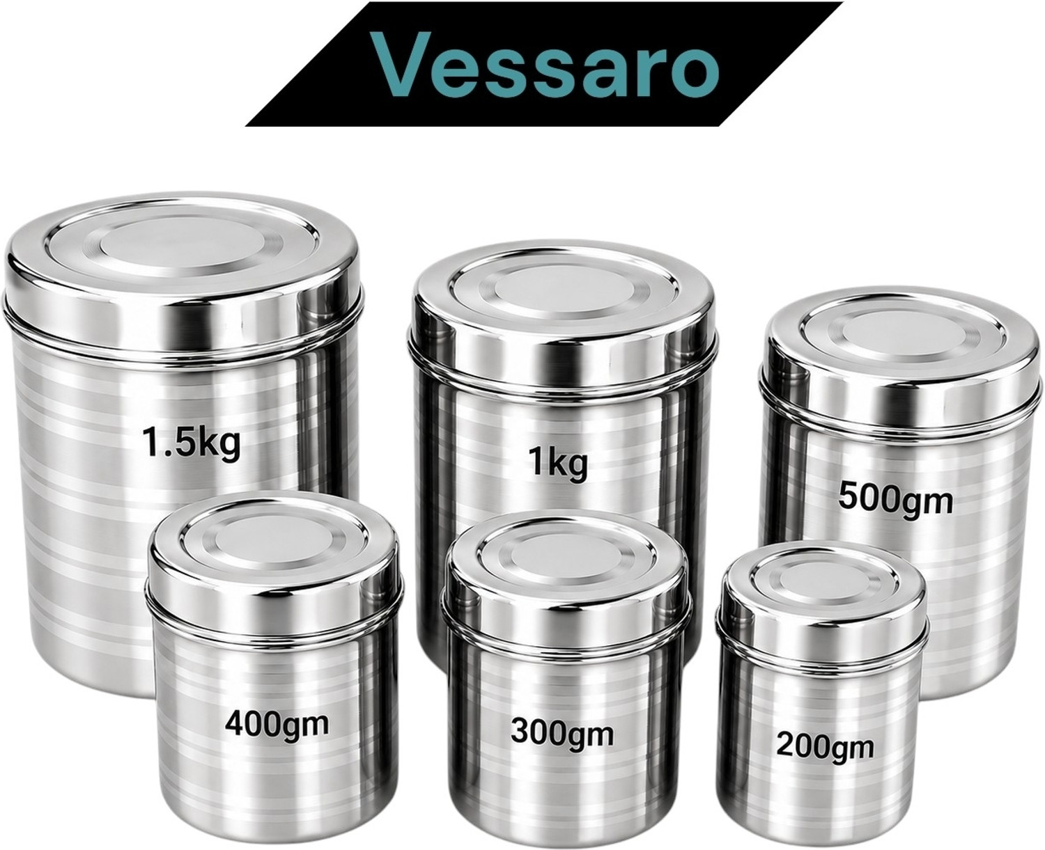 Vessaro Steel Grocery Container 1.5 L - Image 1