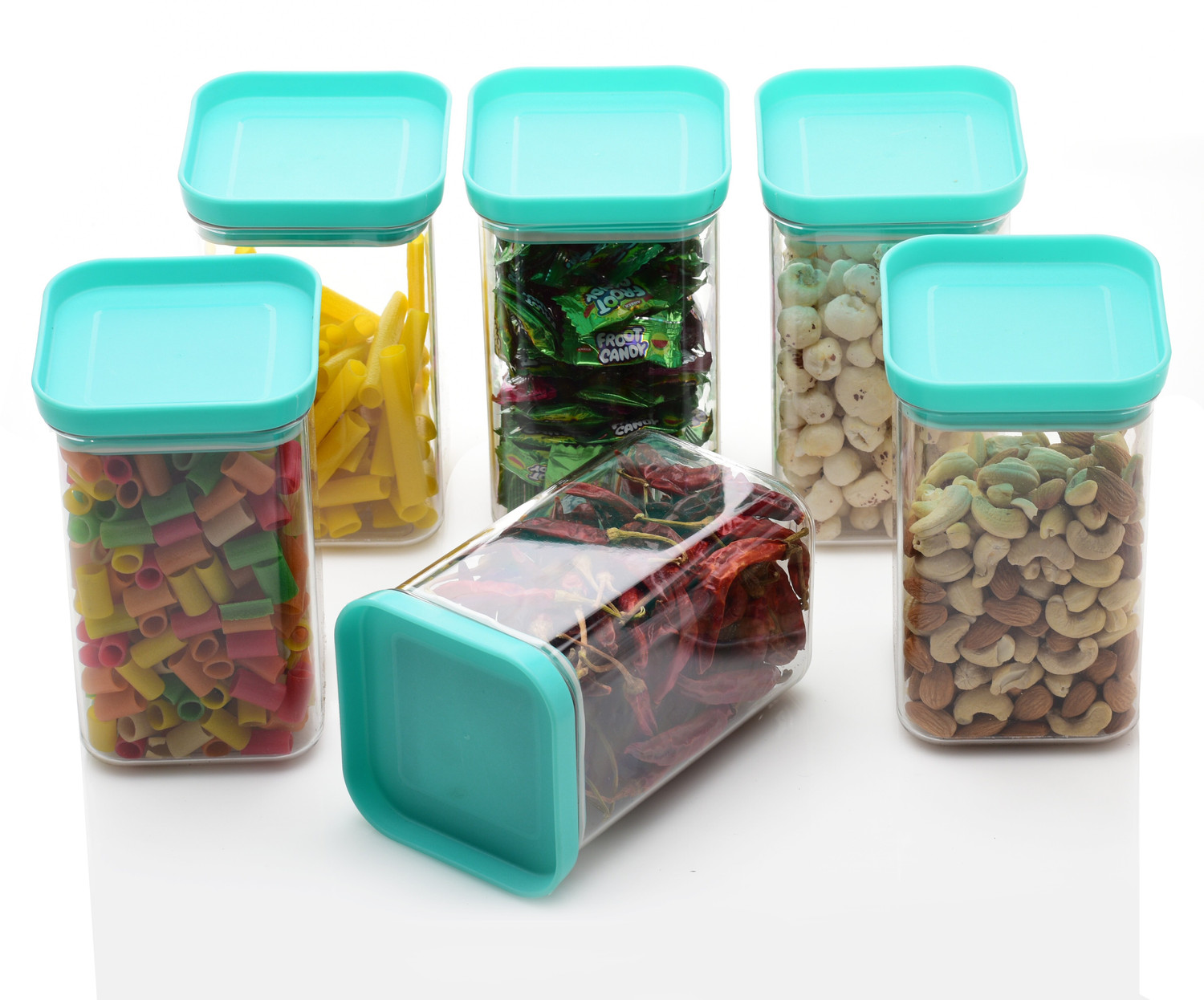 Image of CLOUDHEAD Plastic Grocery Container - 1100 ml (Pack of 6, Blue)