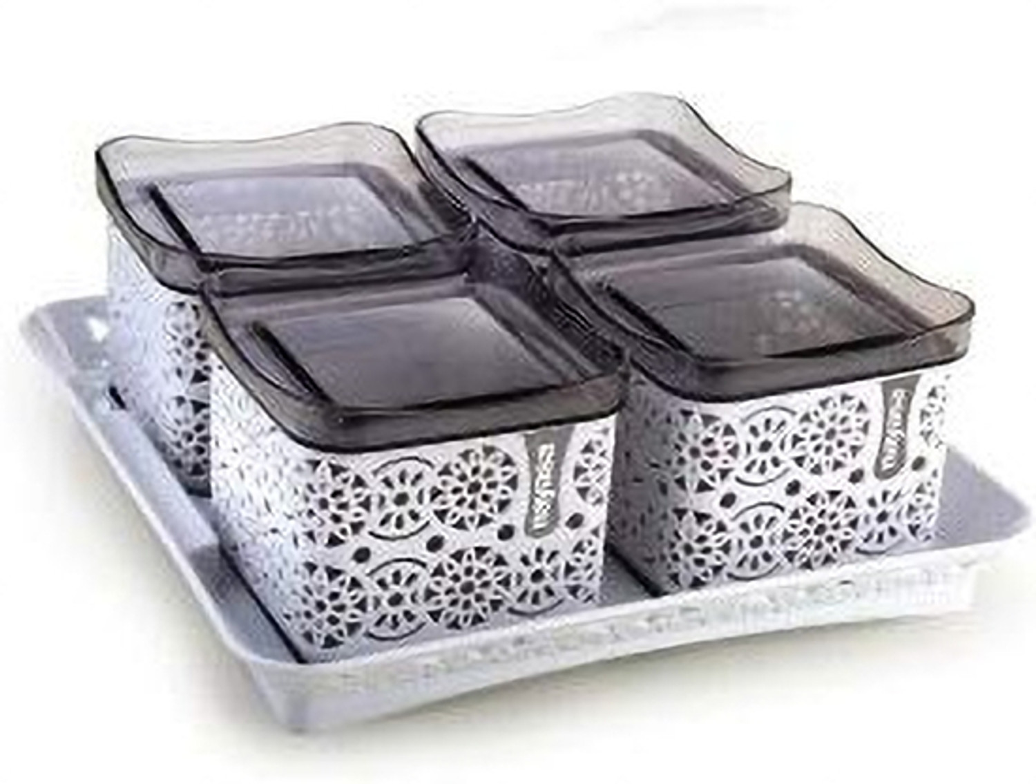 Image of NAYASA Plastic Bread Container - 550 ml (Pack of 4, Grey)