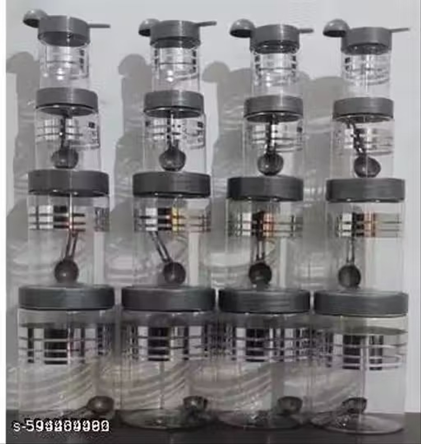 Image of Zero celsius Plastic Grocery Container - 1200 ml, 500 ml, 350 ml, 250 ml (Pack of 12, Clear)