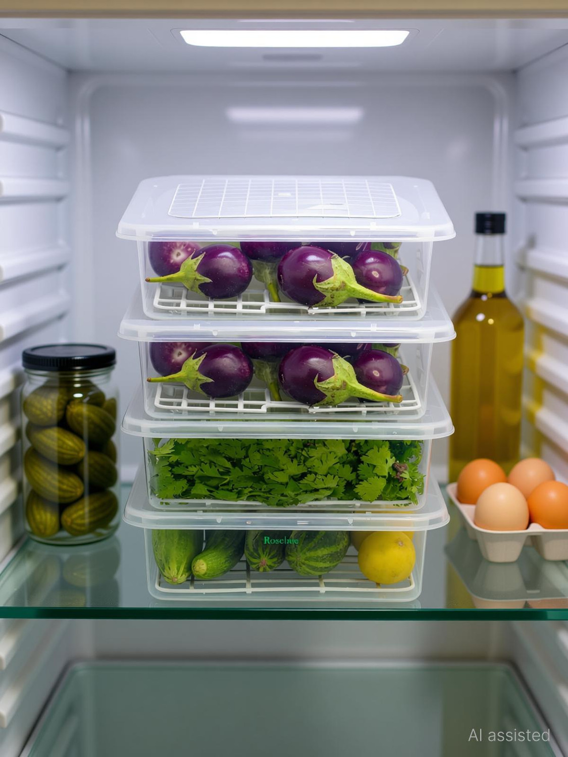 Image of Rosebee Plastic Fridge Container - 2400 ml (Pack of 4, Clear)