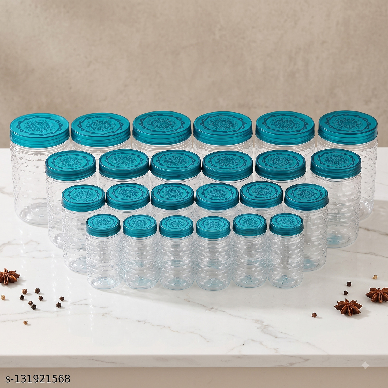 Image of Zero celsius Plastic Grocery Container - 1200 ml, 500 ml, 350 ml, 250 ml (Pack of 12, Clear)