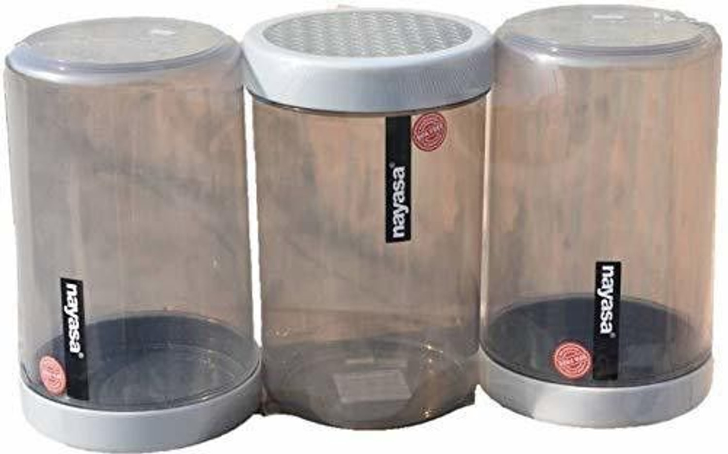 Image of NAYASA Plastic Bread Container - 550 ml (Pack of 4, Grey)