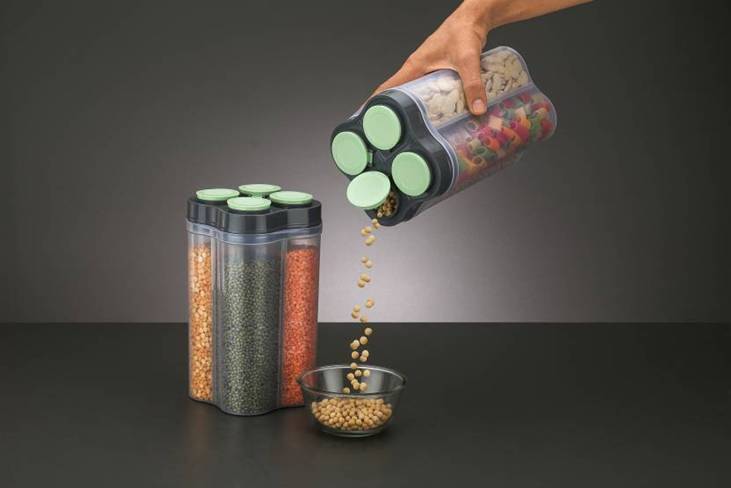 Image of SCIVER Plastic Grocery Container - 2400 ml (Pack of 3, Multicolor)