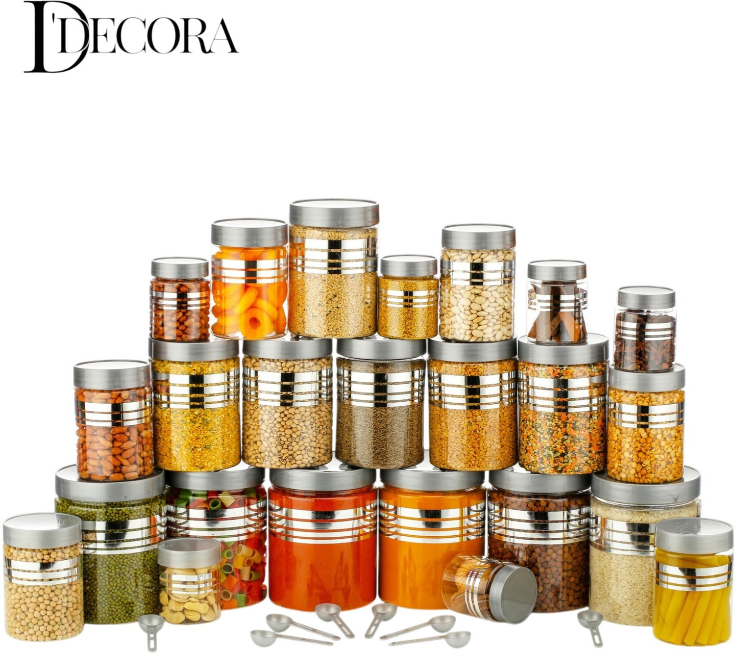 DDecora Plastic Grocery Container  - 1200 ml, 650 ml, 350 ml, 250 ml