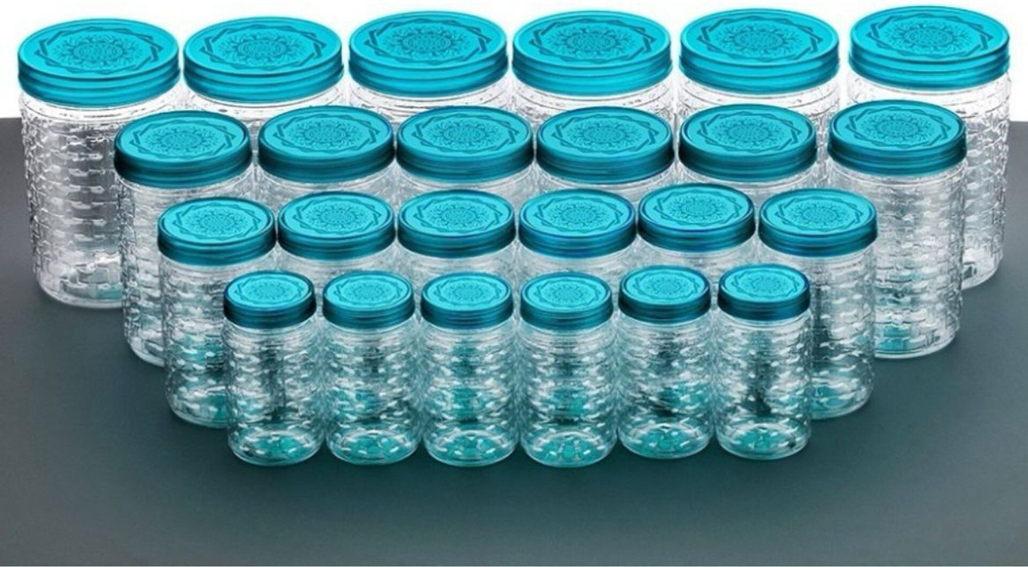 Image of Zero celsius Plastic Grocery Container - 1200 ml, 500 ml, 350 ml, 250 ml (Pack of 12, Clear)