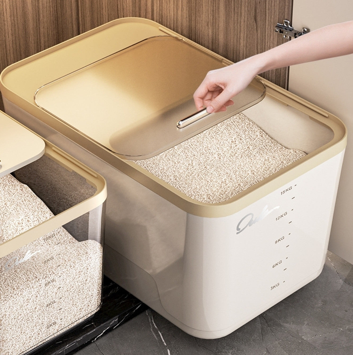 Image of zypher Steel Cereal Dispenser - 12 kg (White)