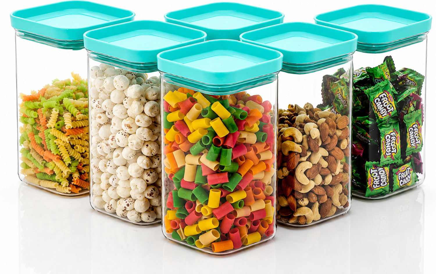 Image of CLOUDHEAD Plastic Grocery Container - 1100 ml (Pack of 6, Blue)