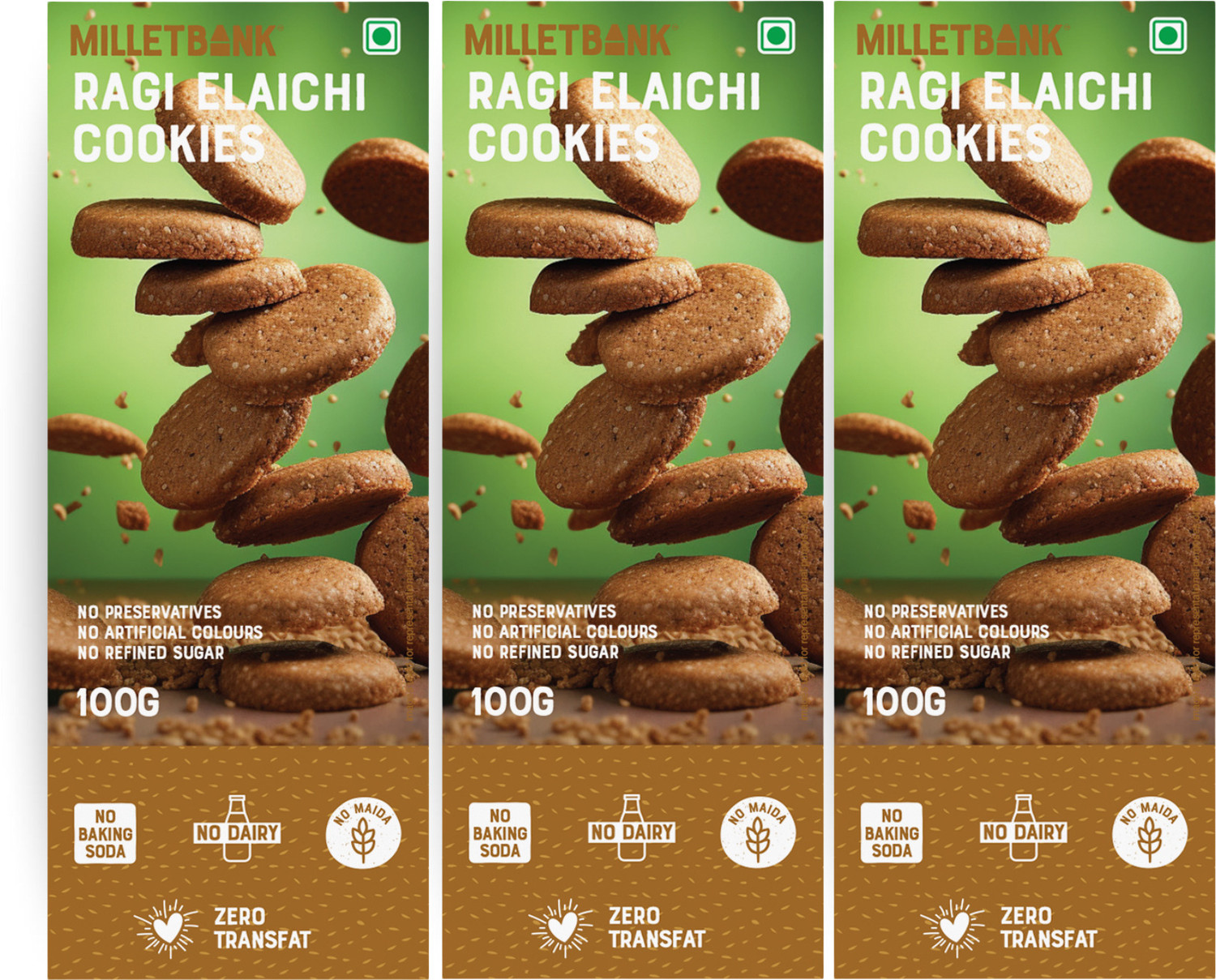 Image of Biesca Ragi & Oats Cookies Sugar Free Cookies with Organic Ragi Flour, Jumbo Oats Cookies Biscuit (180 g)