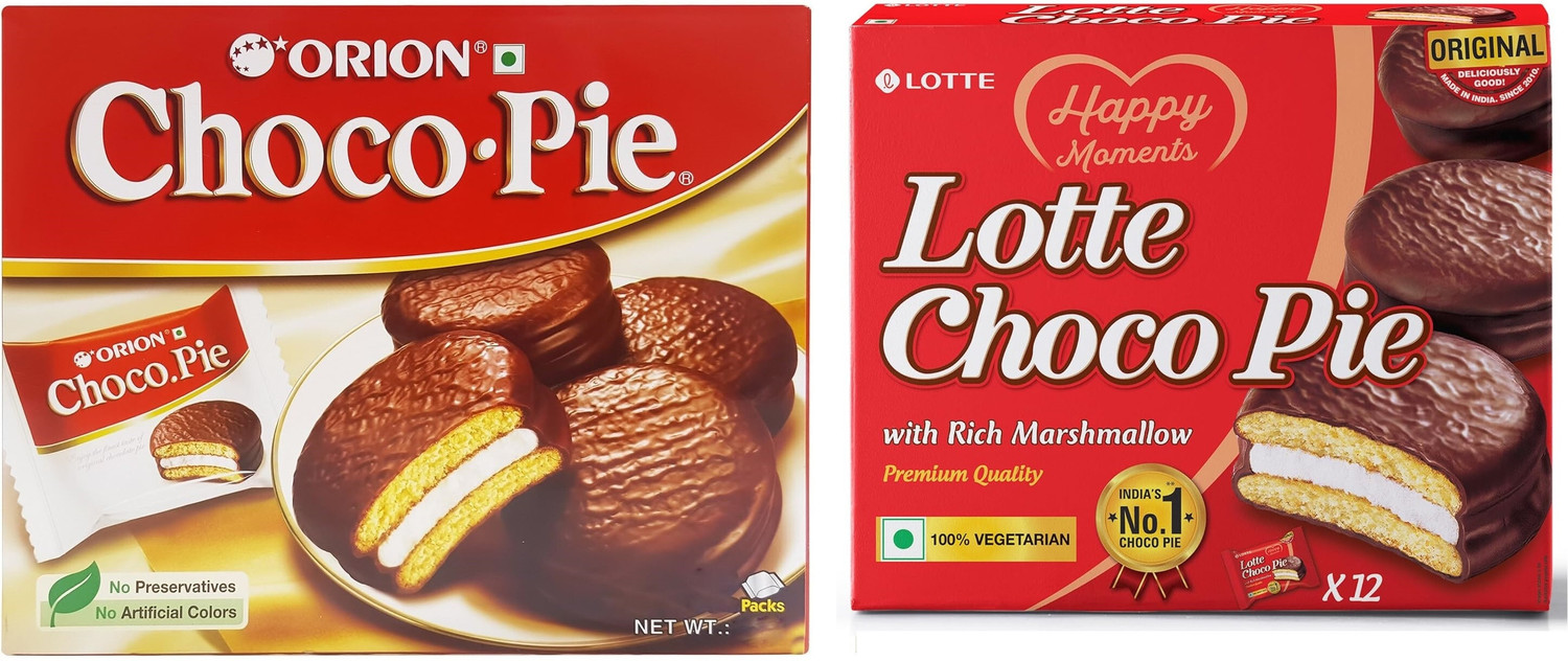 Image of ORION Choco Pie Chocolate Coated Soft Biscuit Cream Filled Cookies Biscuit (252 g)