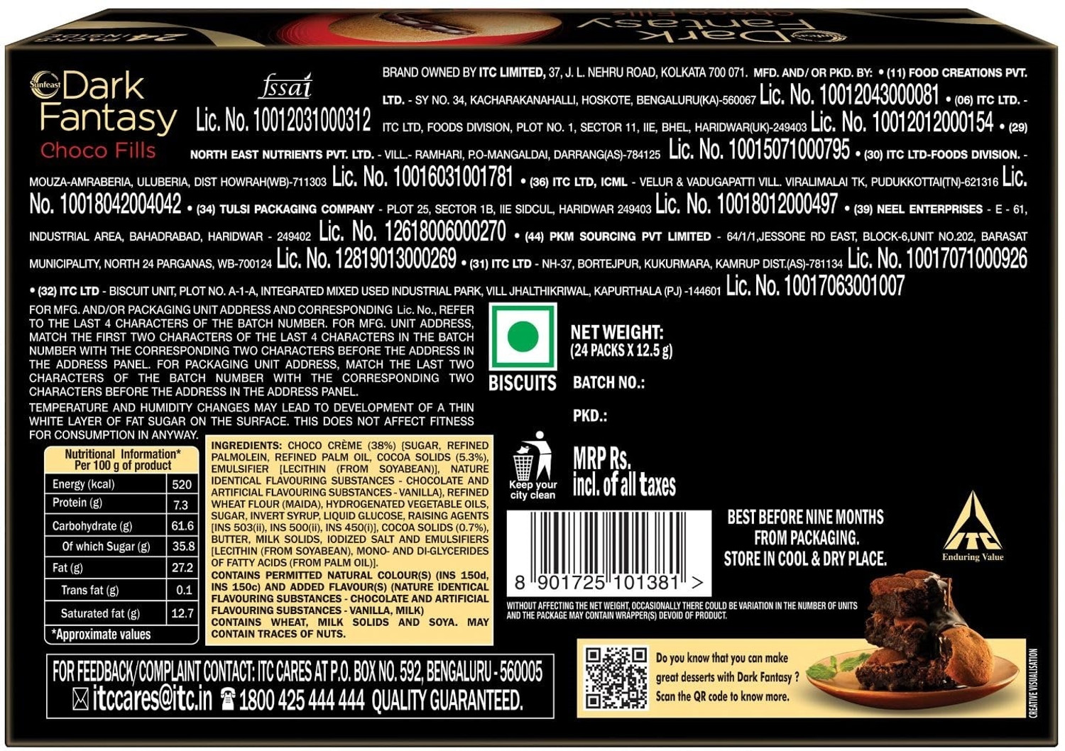 Image of Sunfeast Dark fantasy choco fills cookies Cookies Biscuit (2 x 150.5 g)