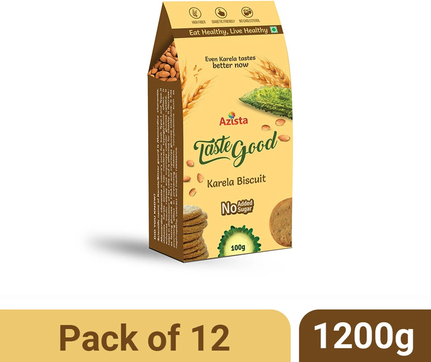 Image of Biesca Ragi & Oats Cookies Sugar Free Cookies with Organic Ragi Flour, Jumbo Oats Cookies Biscuit (180 g)