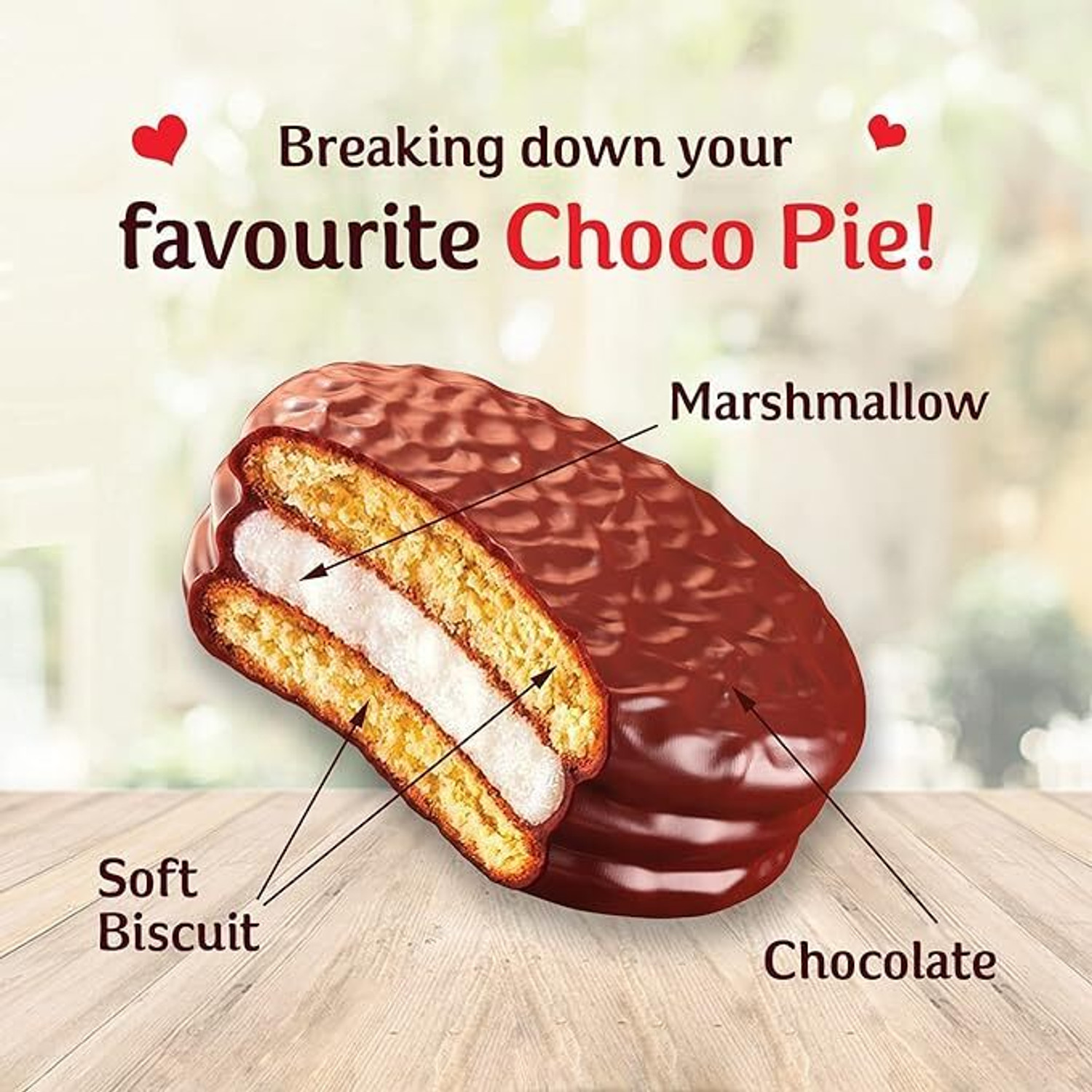 Image of ORION Choco Pie Chocolate Coated Soft Biscuit Cream Filled Cookies Biscuit (252 g)