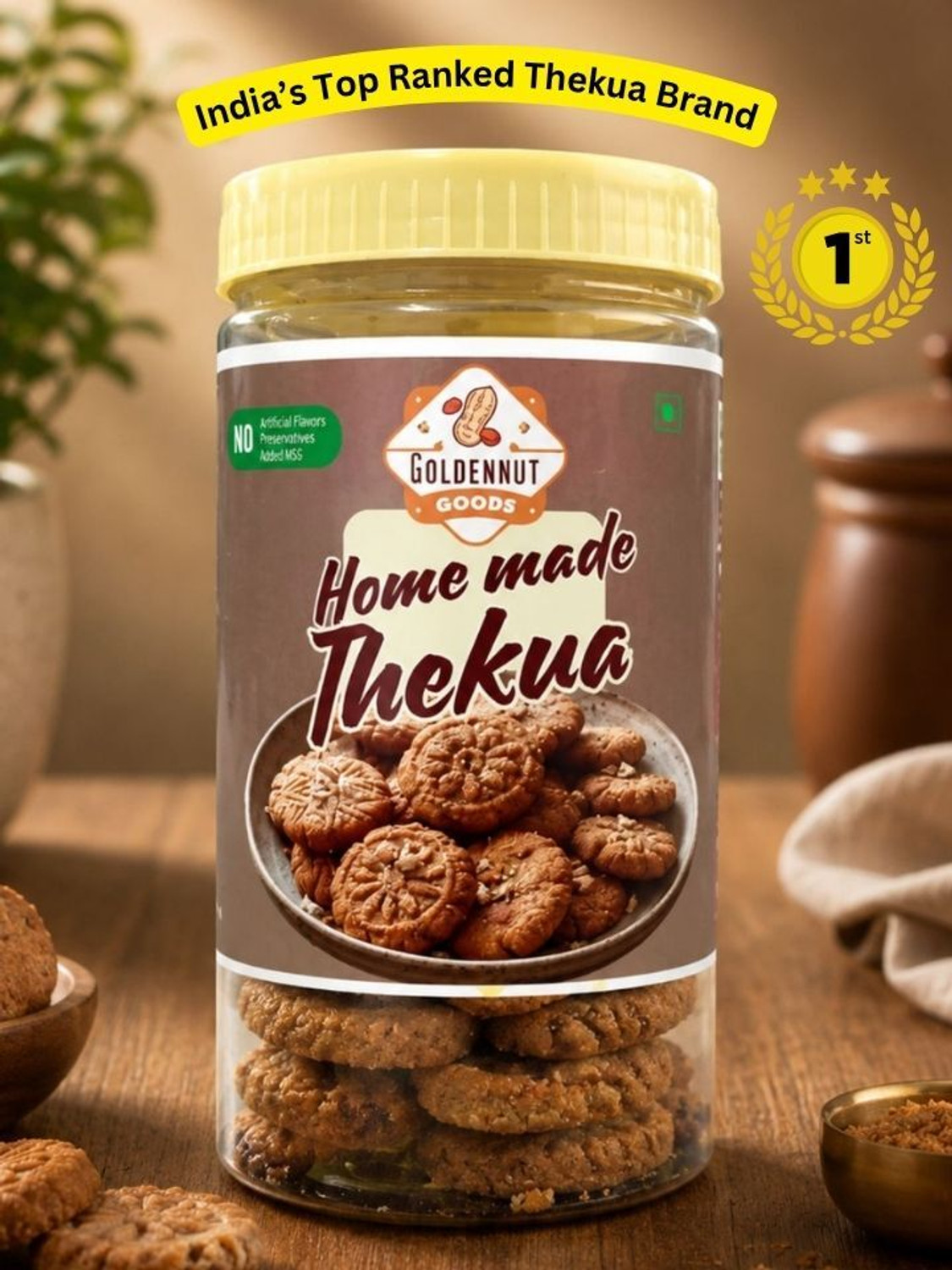Image of SUWARA Thekua Cookies & Biscuit | Kaju & Badam Crispy 250g Bakery Biscuit (250 g)