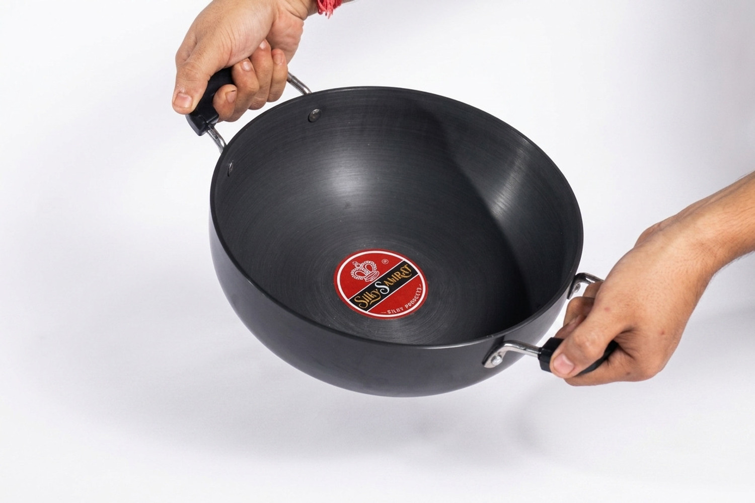 Image of Gadia Aluminium GAD-AL-KADAI-2H-BLK-01 Induction Bottom Non-Stick Coated Cookware Set (Hard Anodised, 1 - Piece)