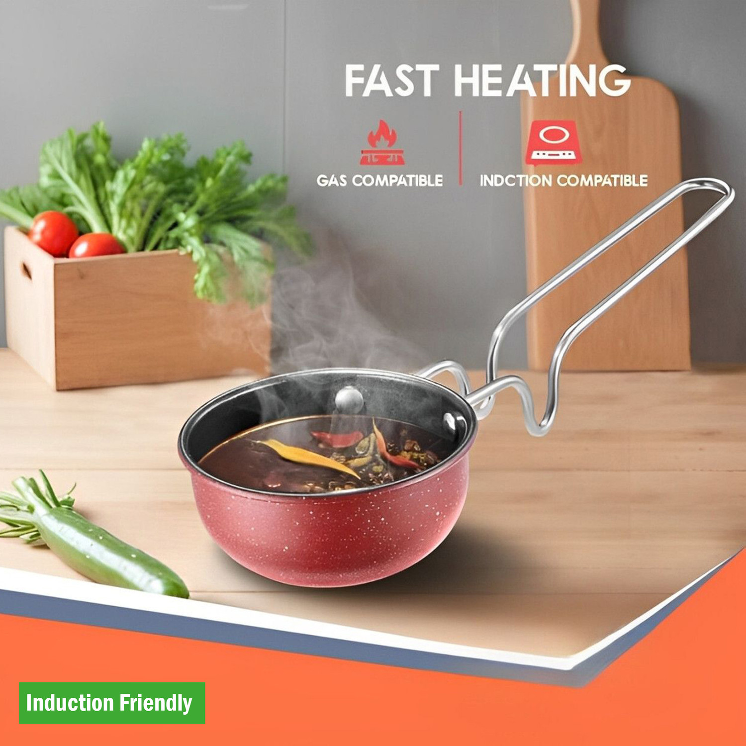 Image of Gadia Aluminium GAD-AL-KADAI-2H-BLK-01 Induction Bottom Non-Stick Coated Cookware Set (Hard Anodised, 1 - Piece)