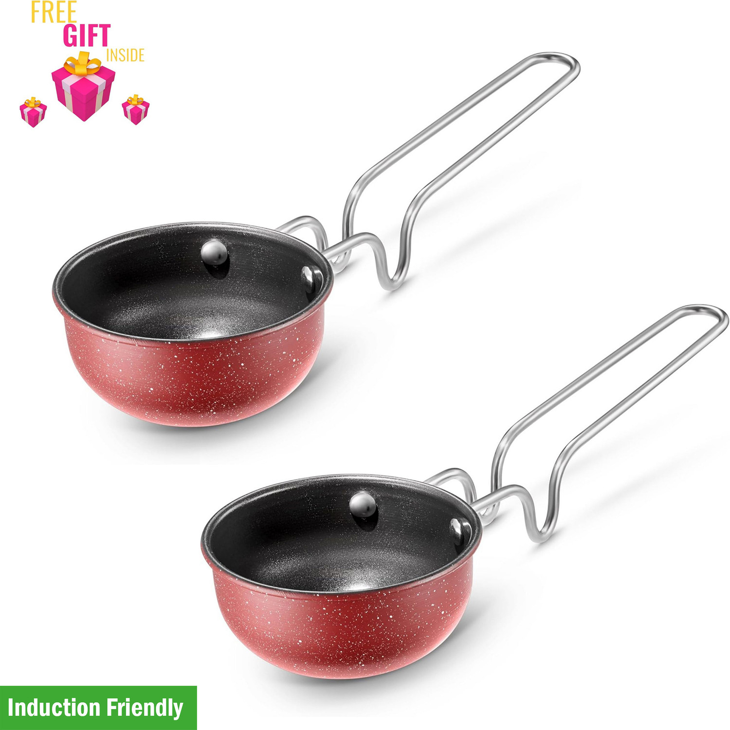 Image of Gadia Aluminium GAD-AL-KADAI-2H-BLK-01 Induction Bottom Non-Stick Coated Cookware Set (Hard Anodised, 1 - Piece)
