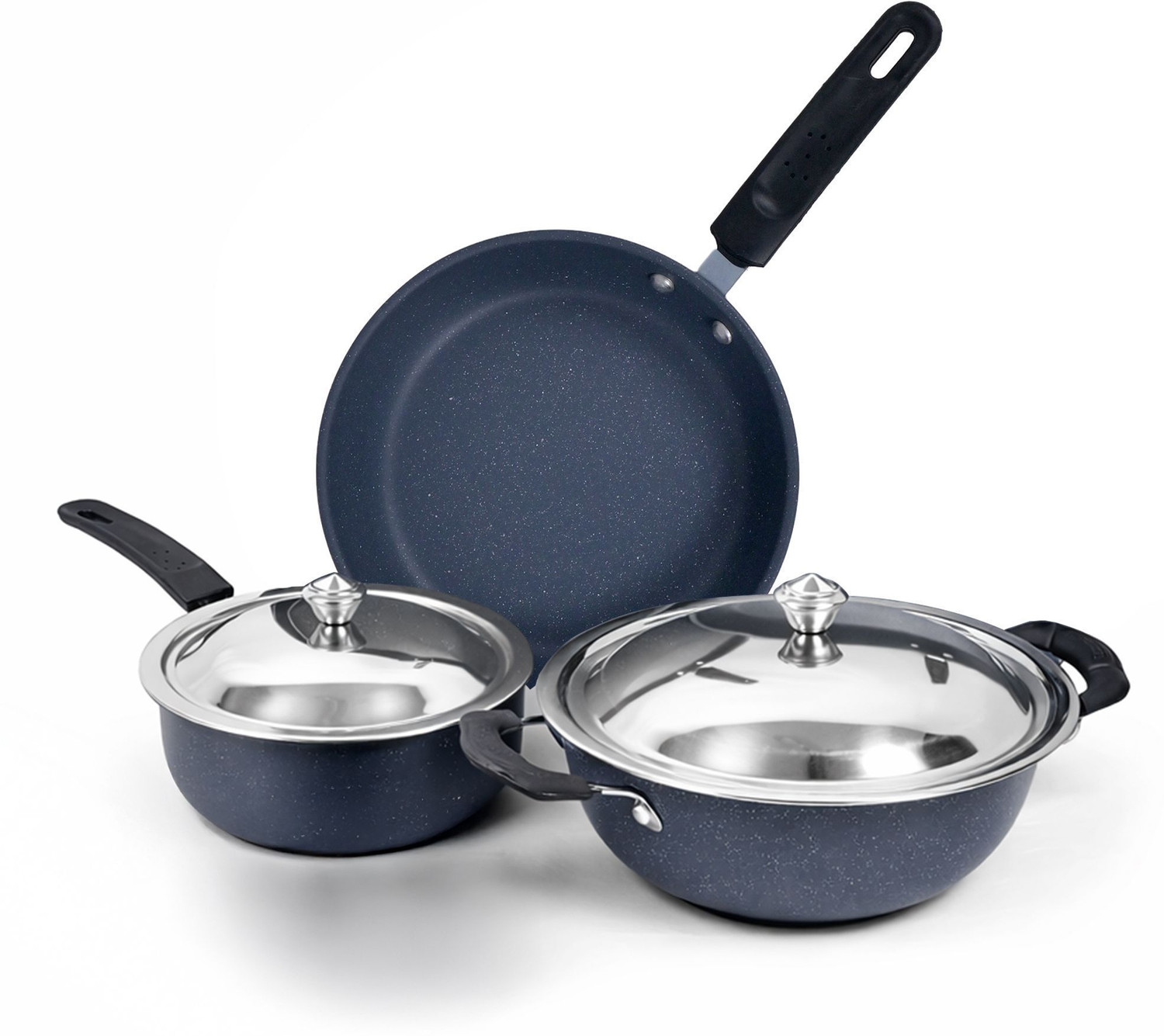 Image of Rk Mini 5-Pc Daily Durable Iron Non-Stick Healthy, Low-Oil Induction friendly Non-Stick Coated Cookware Set (Iron, 5 - Piece)