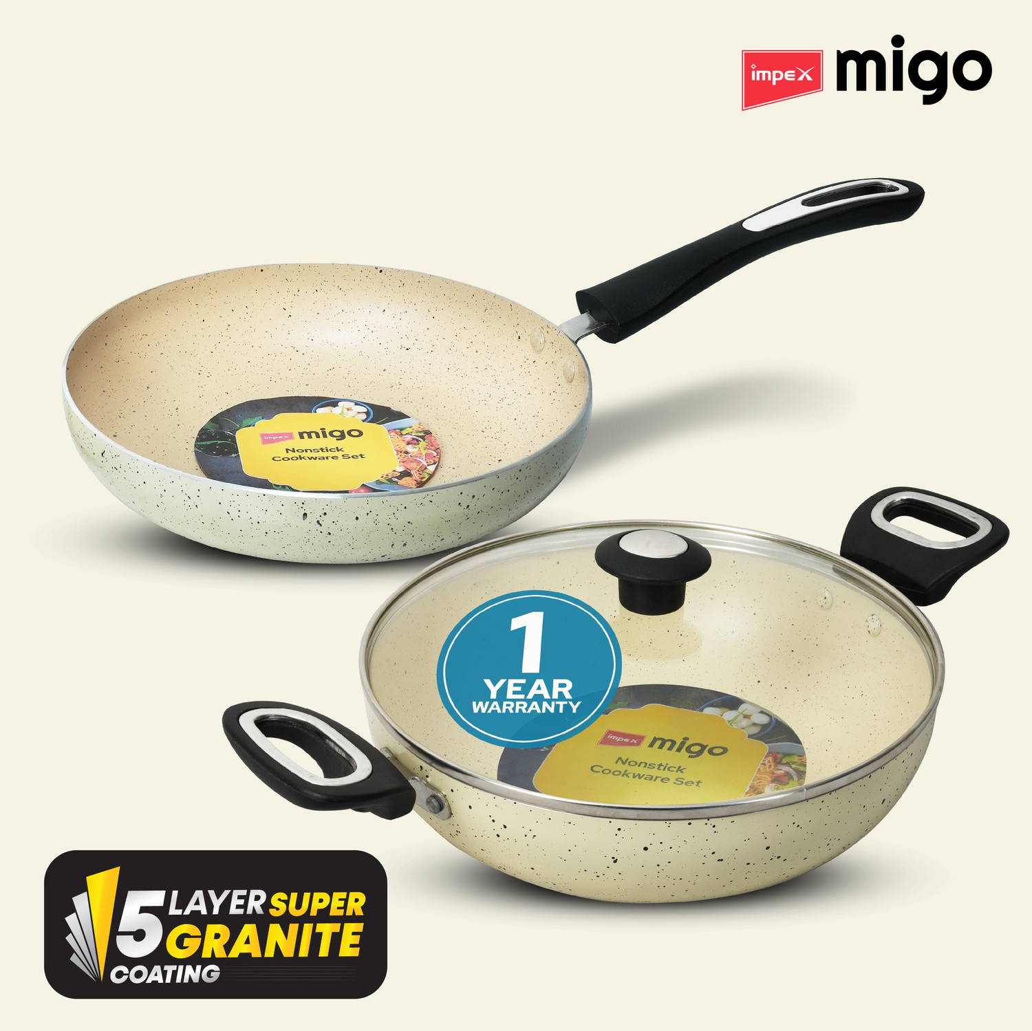 Image of Flipkart SmartBuy 3-Piece Cookware Combo Set Induction Bottom Non-Stick Coated Cookware Set (Aluminium, 3 - Piece)