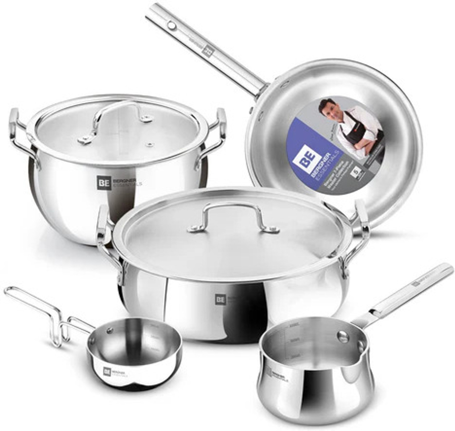 Image of Bergner Tripro Induction Bottom Cookware Set (Triply, 5 - Piece)