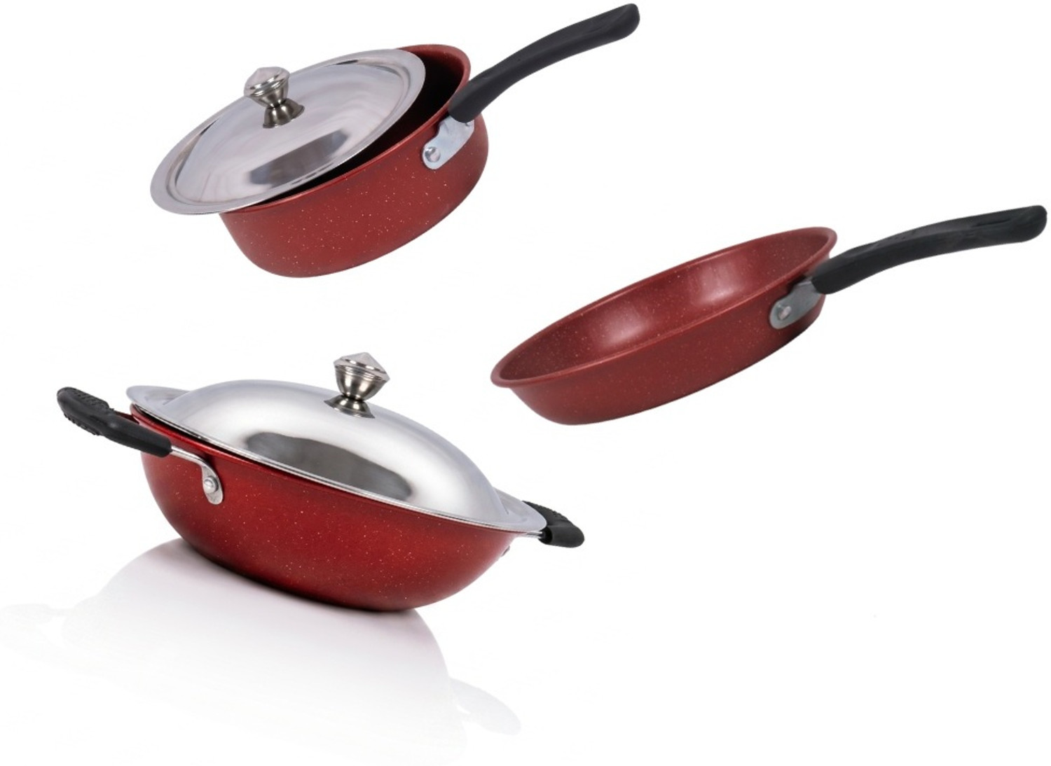 Image of Rk Mini 5-Pc Daily Durable Iron Non-Stick Healthy, Low-Oil Induction friendly Non-Stick Coated Cookware Set (Iron, 5 - Piece)