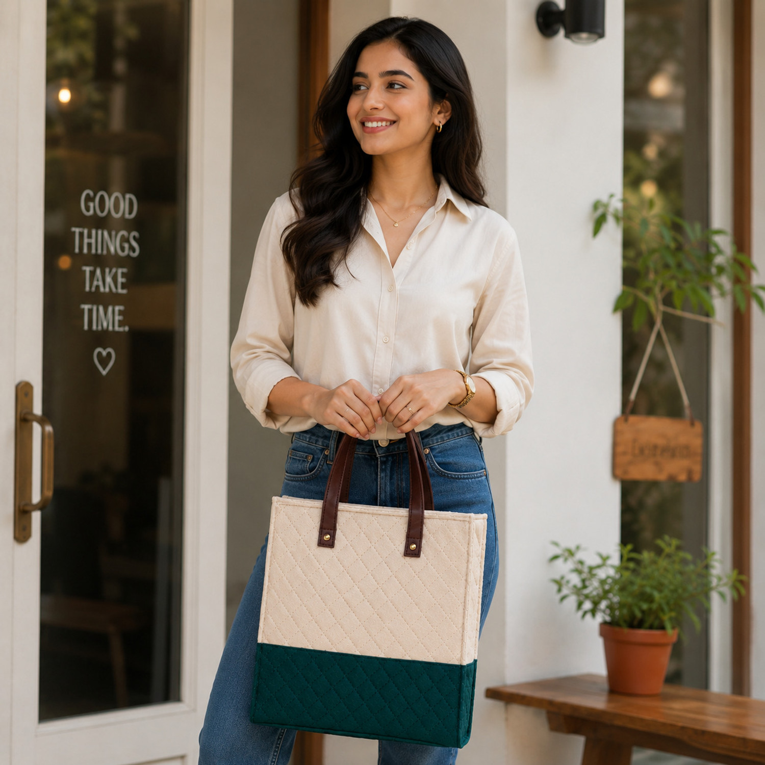 Image of ZynCraft Jute Cooler Bag (multoclour)