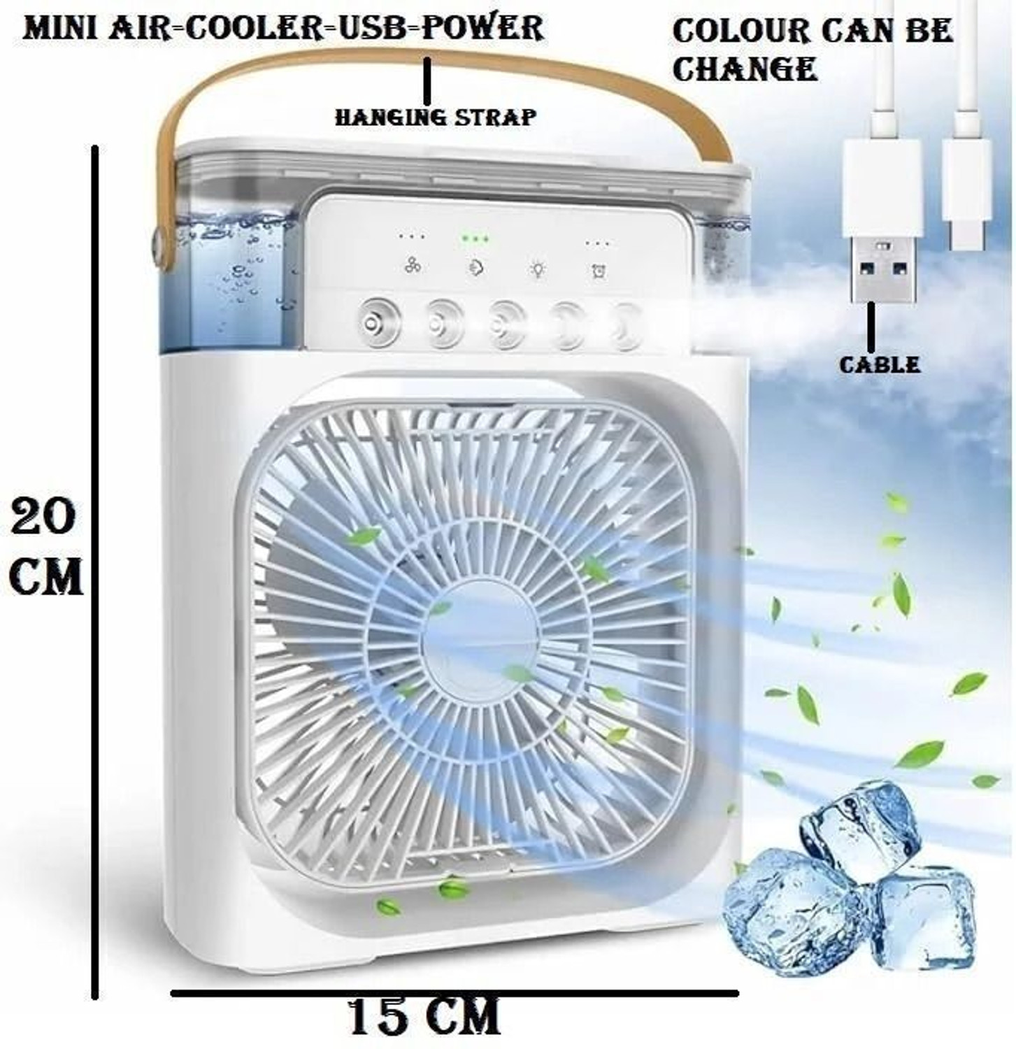 Image of RANGOKI Mini Humidifier Mini Cooler Fan for Room Cooling Cooling Fan All in one Cooler (Multicolor)