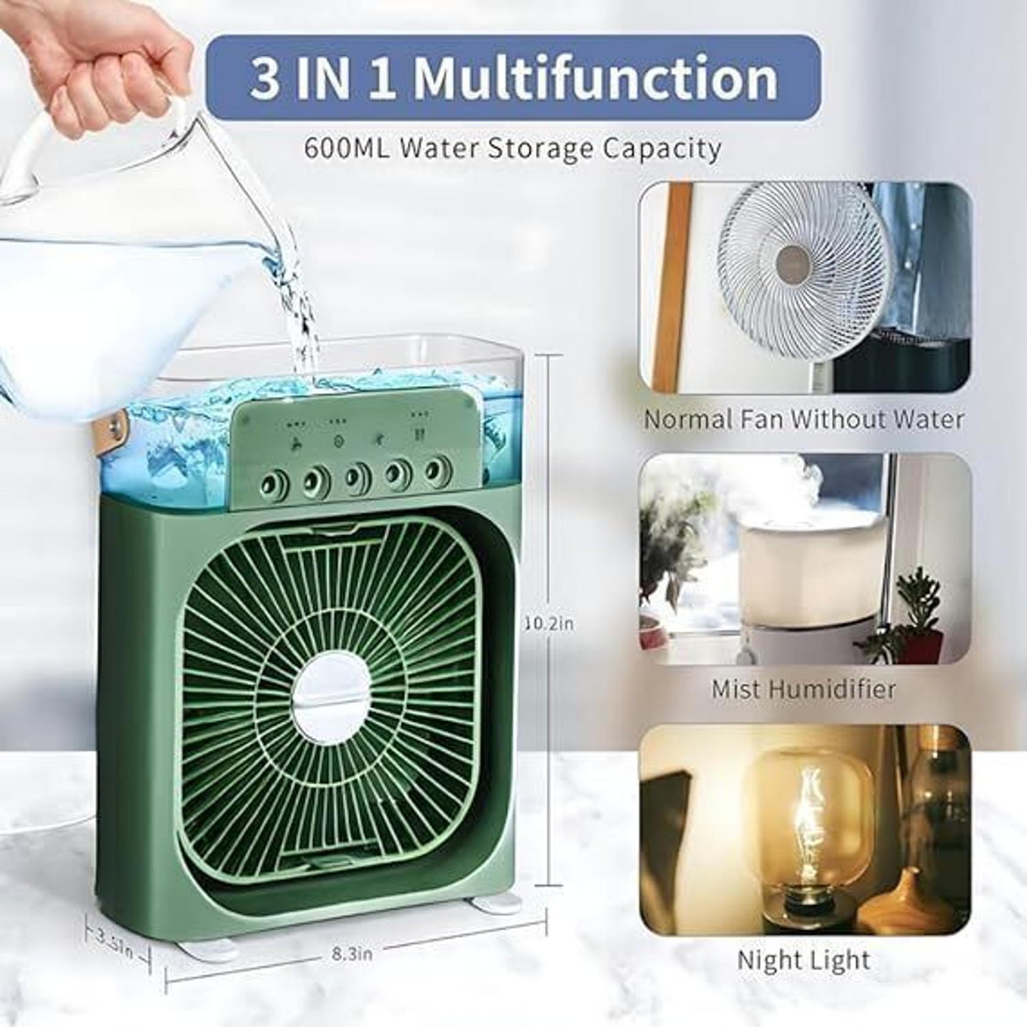 Image of RANGOKI Mini Humidifier Mini Cooler Fan for Room Cooling Cooling Fan All in one Cooler (Multicolor)
