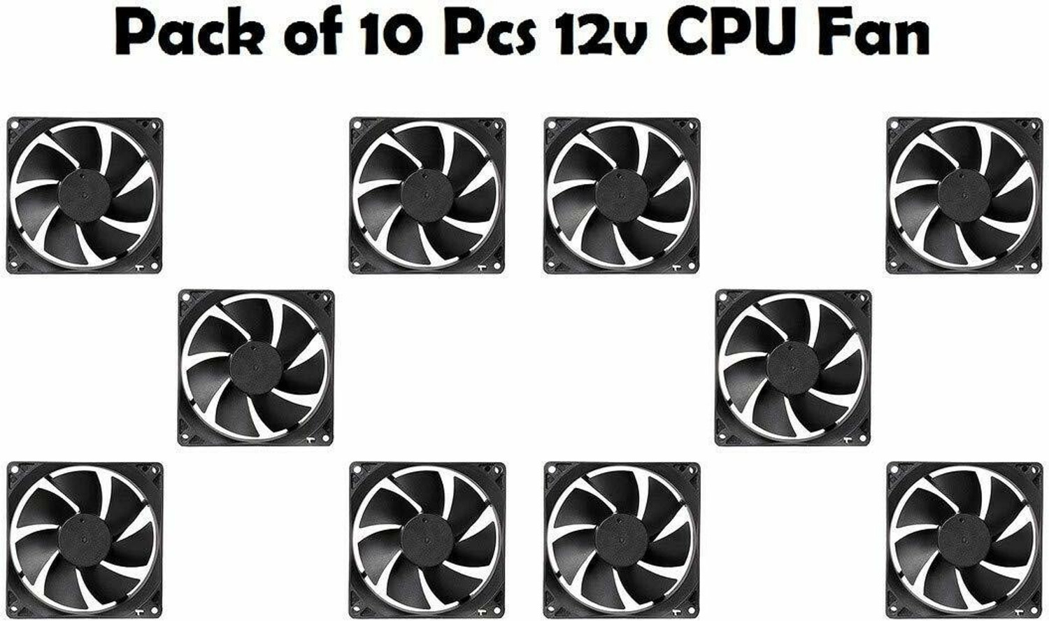Image of VINITRON (Pack of 10) India DC 12V Cooling Fan for PC Case,DC 12V DC Cooling Fan SM005 Cooling Fan All in one Cooler (Black)