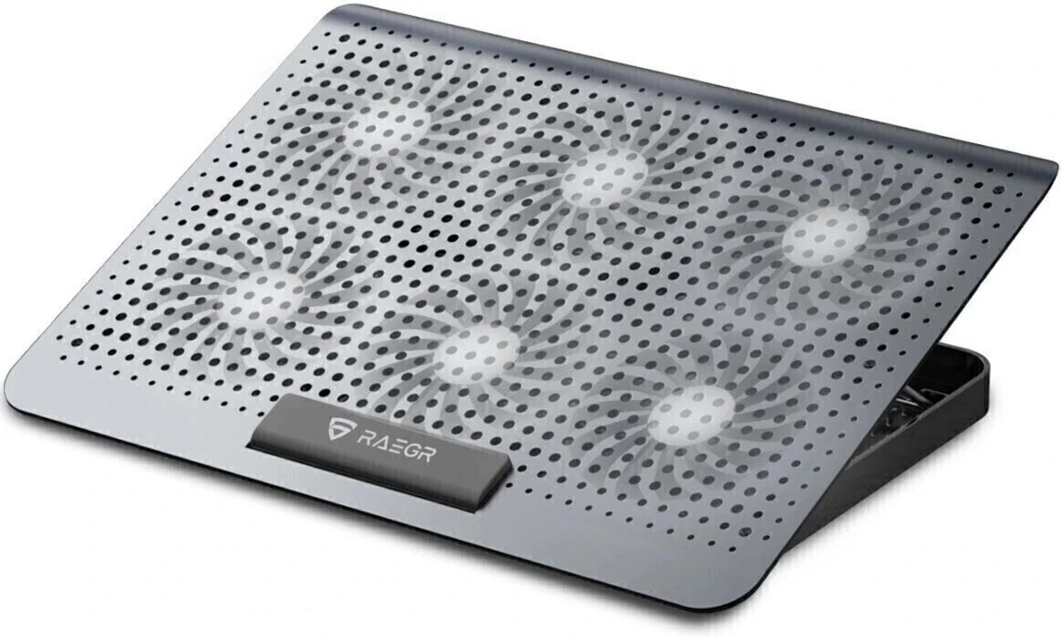 Image of Archer Tech Lab Squall 100 5 Fan Ergonomic Cooling Pad with Adjustable Height (Black)