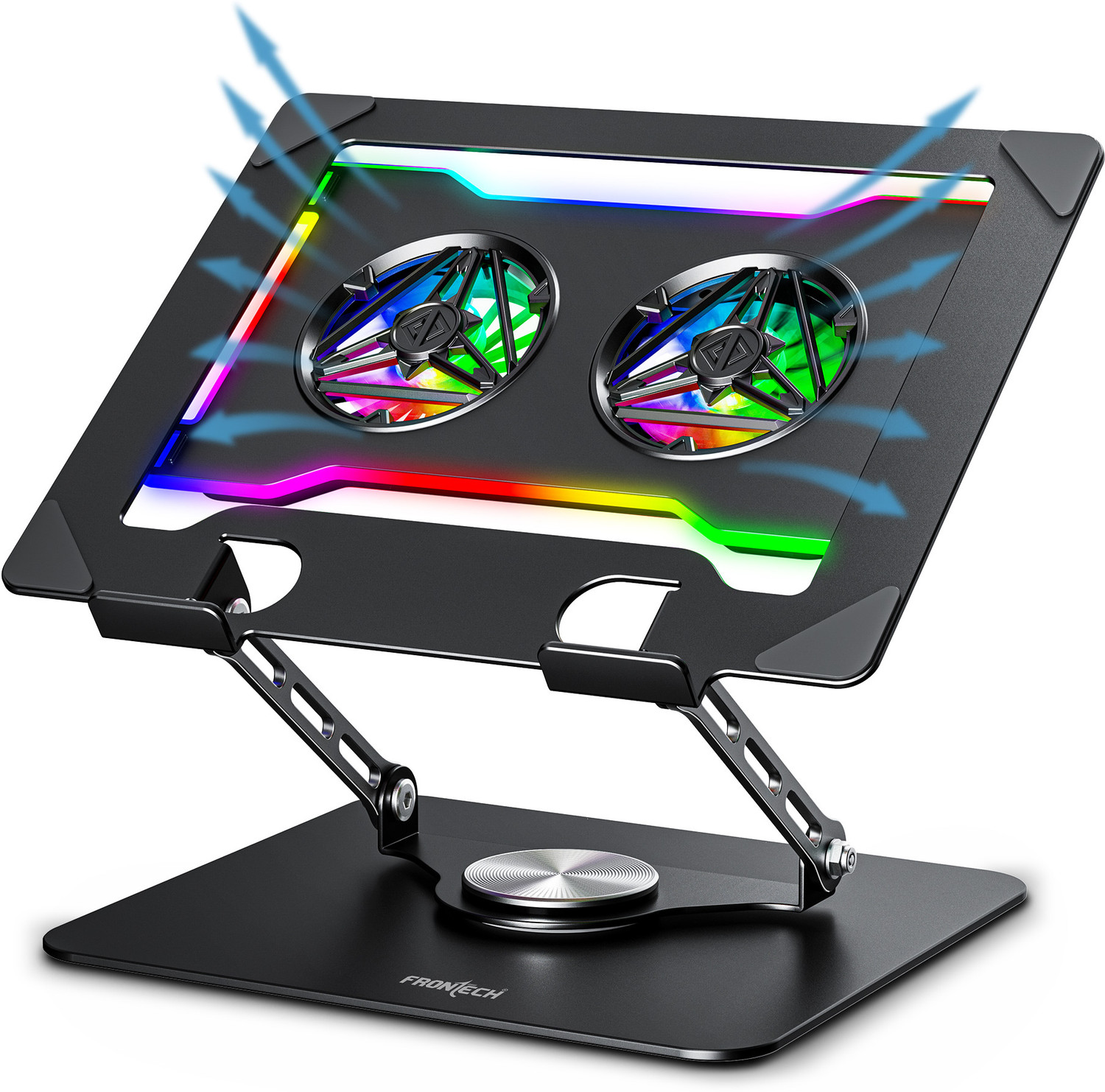 Image of Archer Tech Lab Squall 100 5 Fan Ergonomic Cooling Pad with Adjustable Height (Black)