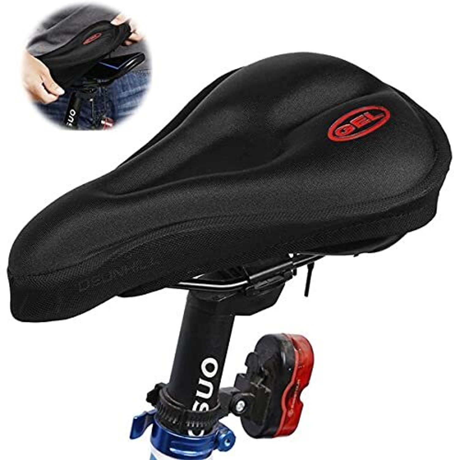 Image of hemcycle Premium Gel Seat Cover Bicycle Seat Cover Free Size (Black)