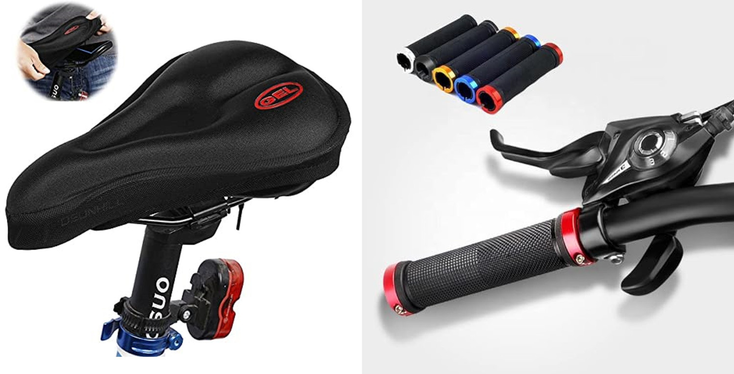 Image of hemcycle Premium Gel Seat Cover Bicycle Seat Cover Free Size (Black)