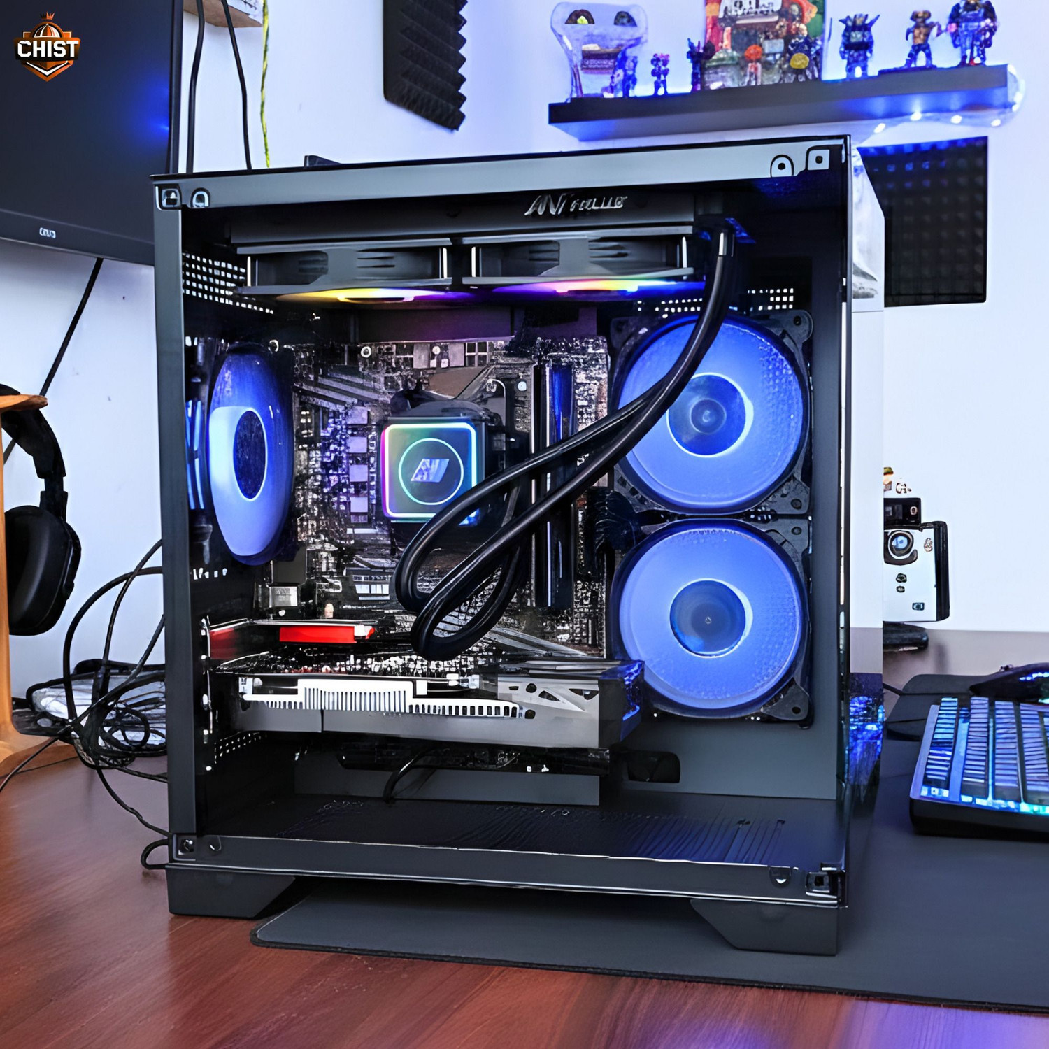 Image of chist GX55 GAMING RYZEN 5 5500 (16 GB RAM /RTX 3050 6GB DDR6 Graphics /512 GB SSD Capacity /Windows 11 Pro /6 GB Graphics Memory) Gaming Tower