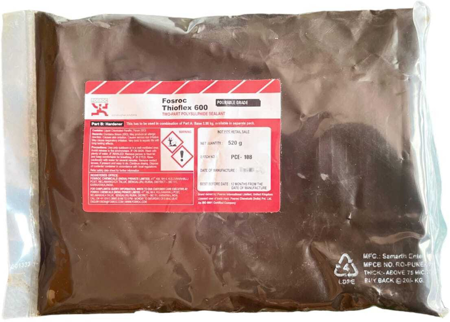 Image of FOSROC Thioflex 600 | 6.5 kg | pouring grade polysulphide sealant Crack Filler (6.5 kg)